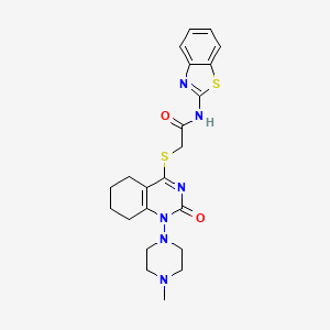 N-(benzo[d]thiazol-2-yl)-2-((1-(4-methylpiperazin-1-yl)-2-oxo-1,2,5,6,7,8-hexahydroquinazolin-4-yl)thio)acetamide