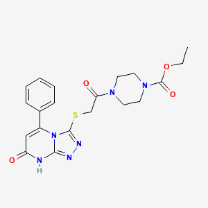 Ethyl 4-(2-((7-oxo-5-phenyl-7,8-dihydro-[1,2,4]triazolo[4,3-a]pyrimidin-3-yl)thio)acetyl)piperazine-1-carboxylate