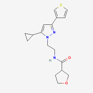 N-(2-(5-cyclopropyl-3-(thiophen-3-yl)-1H-pyrazol-1-yl)ethyl)tetrahydrofuran-3-carboxamide