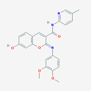 (2Z)-2-[(3,4-dimethoxyphenyl)imino]-7-hydroxy-N-(5-methylpyridin-2-yl)-2H-chromene-3-carboxamide