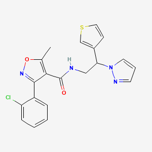 N-(2-(1H-pyrazol-1-yl)-2-(thiophen-3-yl)ethyl)-3-(2-chlorophenyl)-5-methylisoxazole-4-carboxamide