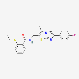 2-(ethylthio)-N-((6-(4-fluorophenyl)-3-methylimidazo[2,1-b]thiazol-2-yl)methyl)benzamide