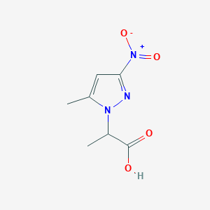 molecular formula C7H9N3O4 B2354101 2-(5-methyl-3-nitro-1H-pyrazol-1-yl)propanoic acid CAS No. 1005670-43-8