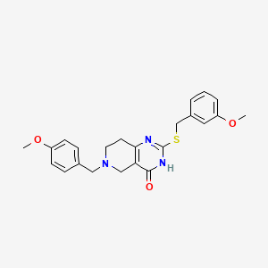 molecular formula C23H25N3O3S B2354102 1-[(3-methyl-2-oxo-2,3-dihydro-1,3-benzothiazol-6-yl)sulfonyl]-N-[2-(3-methyl-2-thienyl)ethyl]piperidine-4-carboxamide CAS No. 1112430-70-2