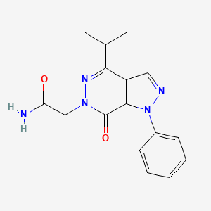 molecular formula C16H17N5O2 B2354109 2-(4-isopropyl-7-oxo-1-phenyl-1H-pyrazolo[3,4-d]pyridazin-6(7H)-yl)acetamide CAS No. 955839-32-4