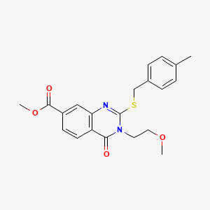 Methyl 3-(2-methoxyethyl)-2-[(4-methylphenyl)methylsulfanyl]-4-oxoquinazoline-7-carboxylate