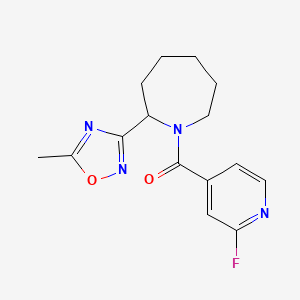 molecular formula C15H17FN4O2 B2354124 1-(2-Fluoropyridine-4-carbonyl)-2-(5-methyl-1,2,4-oxadiazol-3-yl)azepane CAS No. 1797013-52-5