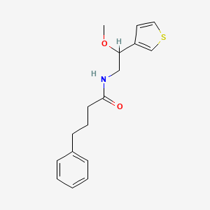 molecular formula C17H21NO2S B2354125 N-(2-methoxy-2-(thiophen-3-yl)ethyl)-4-phenylbutanamide CAS No. 1706324-07-3