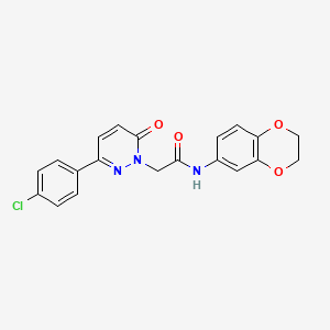 molecular formula C20H16ClN3O4 B2354134 2-(3-(4-chlorophenyl)-6-oxopyridazin-1(6H)-yl)-N-(2,3-dihydrobenzo[b][1,4]dioxin-6-yl)acetamide CAS No. 941929-99-3