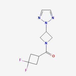 molecular formula C10H12F2N4O B2354136 (3,3-Difluorocyclobutyl)-[3-(triazol-2-yl)azetidin-1-yl]methanone CAS No. 2379946-57-1