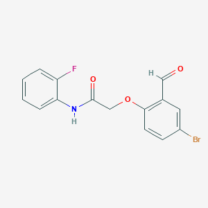 molecular formula C15H11BrFNO3 B2354139 2-(4-bromo-2-formylphenoxy)-N-(2-fluorophenyl)acetamide CAS No. 575448-93-0