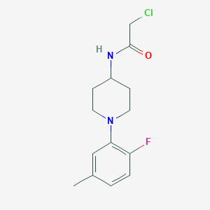 molecular formula C14H18ClFN2O B2354140 2-Chloro-N-[1-(2-fluoro-5-methylphenyl)piperidin-4-yl]acetamide CAS No. 2411219-15-1