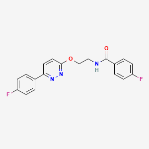 molecular formula C19H15F2N3O2 B2354143 4-fluoro-N-(2-((6-(4-fluorophenyl)pyridazin-3-yl)oxy)ethyl)benzamide CAS No. 920363-82-2