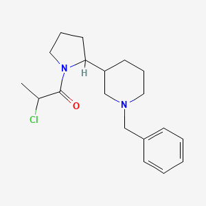 molecular formula C19H27ClN2O B2354144 1-[2-(1-Benzylpiperidin-3-yl)pyrrolidin-1-yl]-2-chloropropan-1-one CAS No. 2411248-43-4