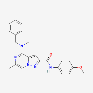 4-[benzyl(methyl)amino]-N-(4-methoxyphenyl)-6-methylpyrazolo[1,5-a]pyrazine-2-carboxamide