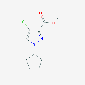 molecular formula C10H13ClN2O2 B2354164 methyl 4-chloro-1-cyclopentyl-1H-pyrazole-3-carboxylate CAS No. 1856075-83-6