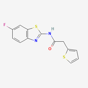 molecular formula C13H9FN2OS2 B2354180 N-(6-fluorobenzo[d]thiazol-2-yl)-2-(thiophen-2-yl)acetamide CAS No. 848257-85-2