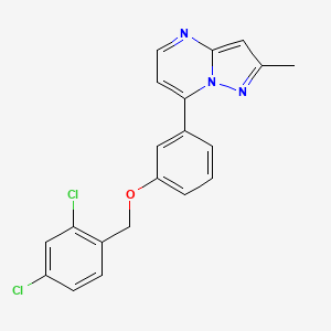 molecular formula C20H15Cl2N3O B2354187 7-{3-[(2,4-二氯苯基)甲氧基]苯基}-2-甲基吡唑并[1,5-a]嘧啶 CAS No. 478046-61-6