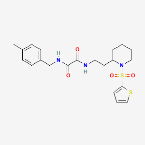 molecular formula C21H27N3O4S2 B2354188 N1-(4-methylbenzyl)-N2-(2-(1-(thiophen-2-ylsulfonyl)piperidin-2-yl)ethyl)oxalamide CAS No. 898415-80-0
