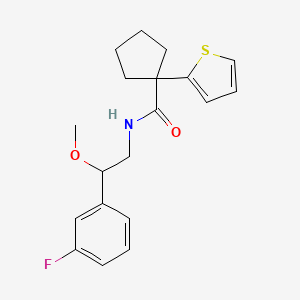 molecular formula C19H22FNO2S B2354189 N-(2-(3-fluorophenyl)-2-methoxyethyl)-1-(thiophen-2-yl)cyclopentanecarboxamide CAS No. 1797554-97-2