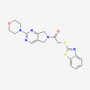 molecular formula C19H19N5O2S2 B2354190 2-(苯并[d]噻唑-2-基硫代)-1-(2-吗啉代-5H-吡咯并[3,4-d]嘧啶-6(7H)-基)乙酮 CAS No. 2034254-39-0
