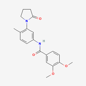 molecular formula C20H22N2O4 B2354202 3,4-dimethoxy-N-(4-methyl-3-(2-oxopyrrolidin-1-yl)phenyl)benzamide CAS No. 941934-13-0
