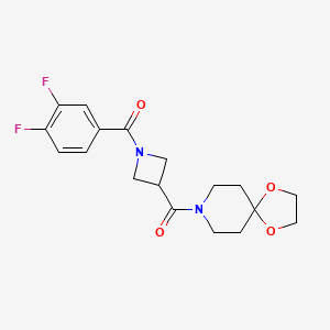 molecular formula C18H20F2N2O4 B2354204 (3-(1,4-Dioxa-8-azaspiro[4.5]decane-8-carbonyl)azetidin-1-yl)(3,4-difluorophenyl)methanone CAS No. 1286711-10-1