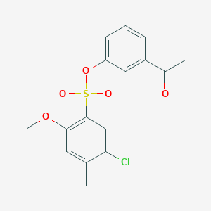 molecular formula C16H15ClO5S B2354207 (3-Acetylphenyl) 5-chloro-2-methoxy-4-methylbenzenesulfonate CAS No. 2361746-46-3