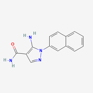 molecular formula C14H12N4O B2354211 5-Amino-1-(2-naphthyl)-1H-pyrazole-4-carboxamide CAS No. 307343-86-8