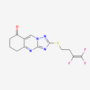 molecular formula C13H11F3N4OS B2354217 2-[(3,4,4-trifluoro-3-butenyl)sulfanyl]-6,7-dihydro[1,2,4]triazolo[5,1-b]quinazolin-8(5H)-one CAS No. 478050-10-1