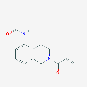 molecular formula C14H16N2O2 B2354219 N-(2-Prop-2-enoyl-3,4-dihydro-1H-isoquinolin-5-yl)acetamide CAS No. 2193936-93-3