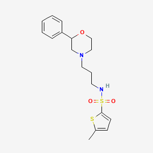 molecular formula C18H24N2O3S2 B2354221 5-methyl-N-(3-(2-phenylmorpholino)propyl)thiophene-2-sulfonamide CAS No. 953919-53-4