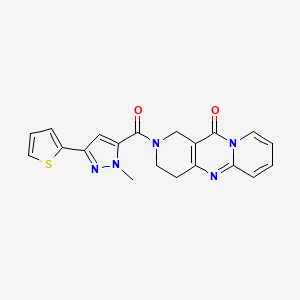 molecular formula C20H17N5O2S B2354225 2-(1-methyl-3-(thiophen-2-yl)-1H-pyrazole-5-carbonyl)-3,4-dihydro-1H-dipyrido[1,2-a:4',3'-d]pyrimidin-11(2H)-one CAS No. 2034546-67-1
