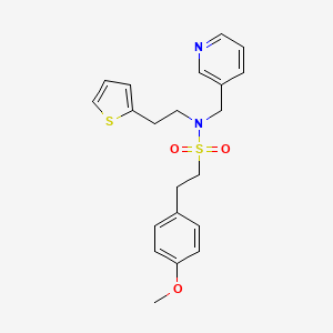2-(4-methoxyphenyl)-N-(pyridin-3-ylmethyl)-N-(2-(thiophen-2-yl)ethyl)ethanesulfonamide