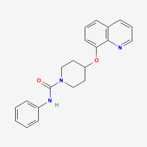 molecular formula C21H21N3O2 B2354248 N-phenyl-4-(quinolin-8-yloxy)piperidine-1-carboxamide CAS No. 2034495-14-0