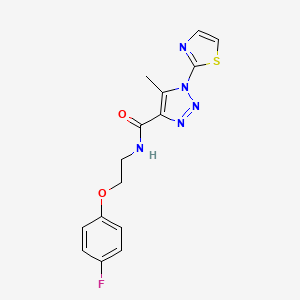 molecular formula C15H14FN5O2S B2354252 N-(2-(4-fluorophenoxy)ethyl)-5-methyl-1-(thiazol-2-yl)-1H-1,2,3-triazole-4-carboxamide CAS No. 1251559-44-0