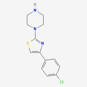molecular formula C13H14ClN3S B2354254 4-(4-Chlorophenyl)-2-(piperazin-1-yl)thiazole CAS No. 924843-35-6