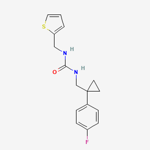 molecular formula C16H17FN2OS B2354265 1-((1-(4-Fluorophenyl)cyclopropyl)methyl)-3-(thiophen-2-ylmethyl)urea CAS No. 1206993-90-9