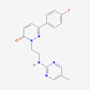 molecular formula C17H16FN5O B2354266 6-(4-Fluorophenyl)-2-[2-[(5-methylpyrimidin-2-yl)amino]ethyl]pyridazin-3-one CAS No. 2380169-94-6