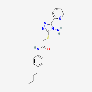 molecular formula C19H22N6OS B2354267 2-((4-amino-5-(pyridin-2-yl)-4H-1,2,4-triazol-3-yl)thio)-N-(4-butylphenyl)acetamide CAS No. 575467-20-8