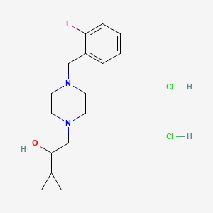 molecular formula C16H25Cl2FN2O B2354284 1-Cyclopropyl-2-(4-(2-fluorobenzyl)piperazin-1-yl)ethanol dihydrochloride CAS No. 1421529-59-0