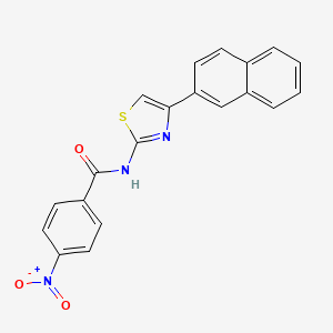molecular formula C20H13N3O3S B2354288 N-[4-(naphthalen-2-yl)-1,3-thiazol-2-yl]-4-nitrobenzamide CAS No. 313549-68-7