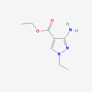 molecular formula C8H13N3O2 B2354297 ethyl 3-amino-1-ethyl-1H-pyrazole-4-carboxylate CAS No. 90641-64-8
