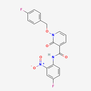 molecular formula C19H13F2N3O5 B2354300 N-(4-fluoro-2-nitrophenyl)-1-[(4-fluorophenyl)methoxy]-2-oxo-1,2-dihydropyridine-3-carboxamide CAS No. 868678-47-1