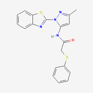 molecular formula C19H16N4OS2 B2354306 N-(1-(benzo[d]thiazol-2-yl)-3-methyl-1H-pyrazol-5-yl)-2-(phenylthio)acetamide CAS No. 1173040-05-5