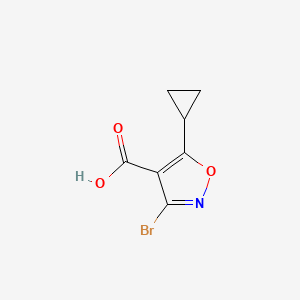 molecular formula C7H6BrNO3 B2354308 3-Bromo-5-cyclopropyl-1,2-oxazole-4-carboxylic acid CAS No. 1784389-77-0