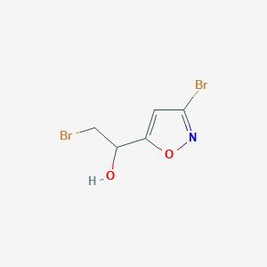 molecular formula C5H5Br2NO2 B2354324 2-bromo-1-(3-bromo-1,2-oxazol-5-yl)ethan-1-ol CAS No. 76596-55-9
