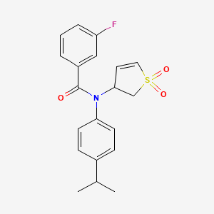 molecular formula C20H20FNO3S B2354329 N-(1,1-dioxido-2,3-dihydrothiophen-3-yl)-3-fluoro-N-(4-isopropylphenyl)benzamide CAS No. 852439-68-0
