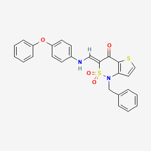 (3Z)-1-benzyl-3-{[(4-phenoxyphenyl)amino]methylene}-1H-thieno[3,2-c][1,2]thiazin-4(3H)-one 2,2-dioxide