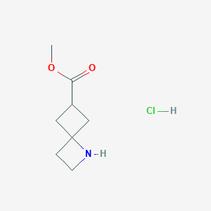 molecular formula C8H14ClNO2 B2354340 METHYL 1-AZASPIRO[3.3]HEPTANE-6-CARBOXYLATE HYDROCHLORIDE CAS No. 2378506-91-1